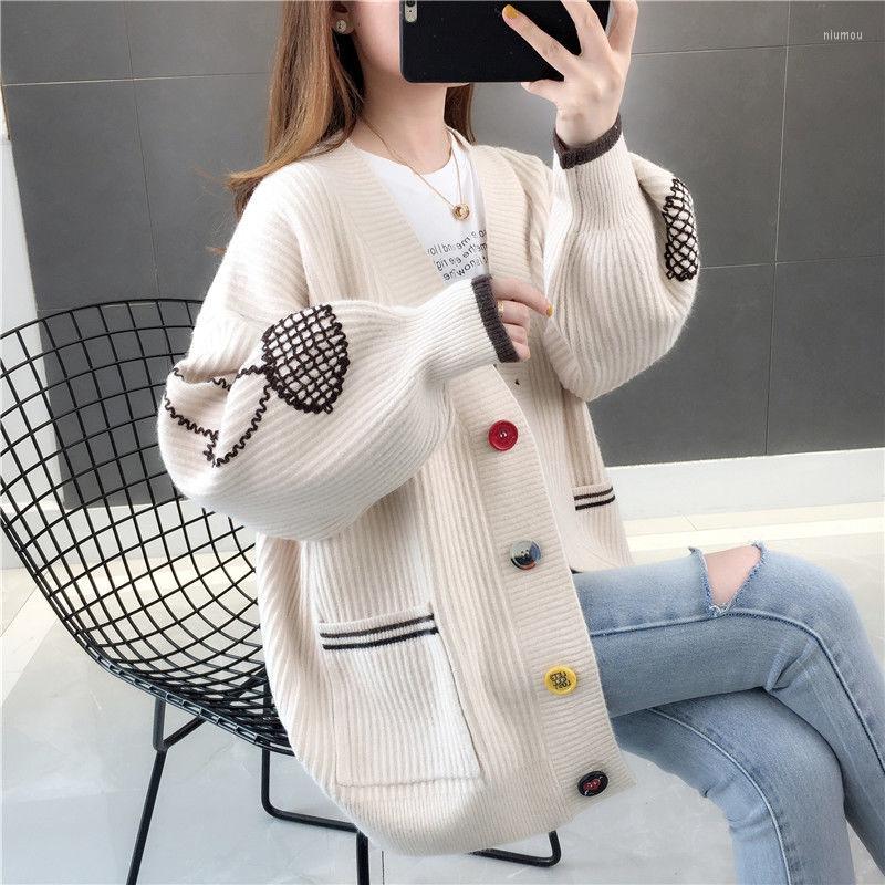 Women's Knits 2022 Spring Autumn Women Sweaters V-neck Casual Knit Cardigans Embroidery Floral Long Sleeve Korean Loose Cardigan Coat, Green
Women's Knits 2022 Spring Autumn Women Sweaters V-neck Casual Knit Cardigans Embroidery Floral Long Sleeve Korean Loose Cardigan Coat, Green