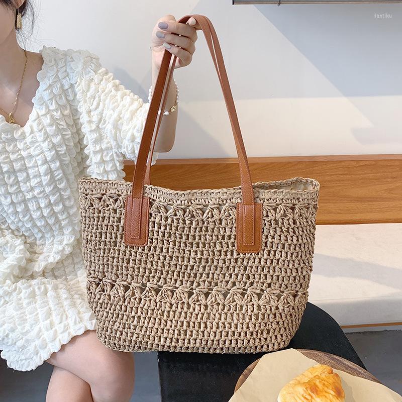 Evening Bags 2022 Hollow Straw Woven Bag Large Capacity Shoulder Hand-Woven Holiday Beach Rattan Tote, Beige
Evening Bags 2022 Hollow Straw Woven Bag Large Capacity Shoulder Hand-Woven Holiday Beach Rattan Tote, Beige