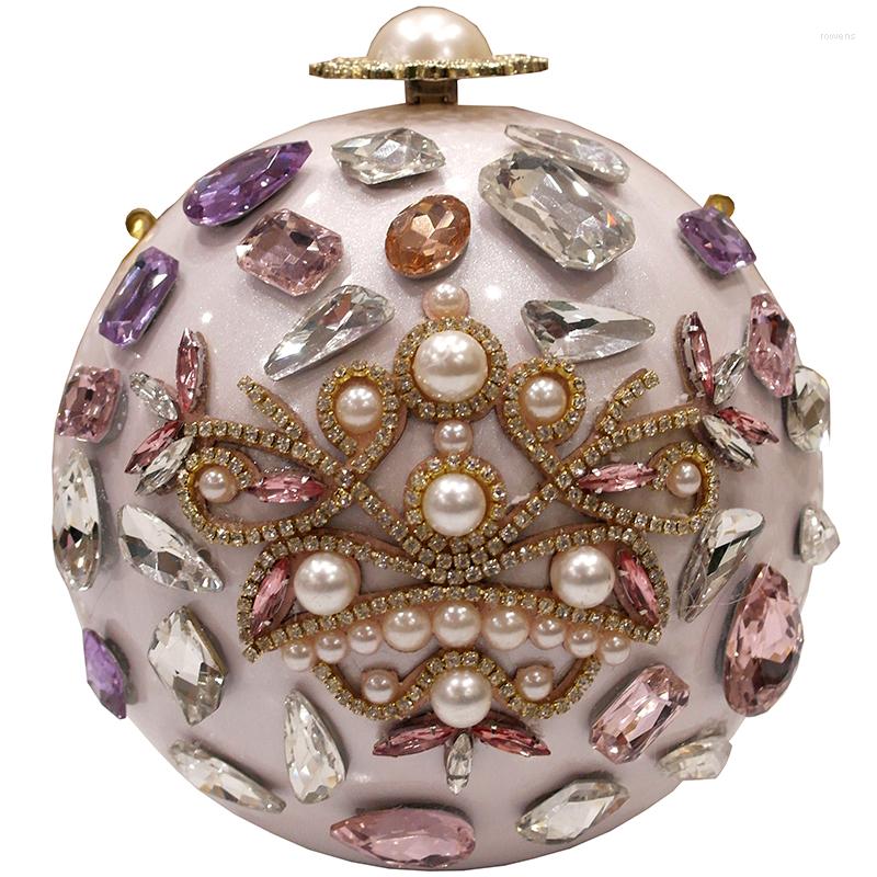 Evening Bags Luxury Bag Diamond Pearl Ball Round Handmade Flower Wedding Party Wrist Clutch Diamonds Purse Handbag For Women, Pink
Evening Bags Luxury Bag Diamond Pearl Ball Round Handmade Flower Wedding Party Wrist Clutch Diamonds Purse Handbag For Women, Pink