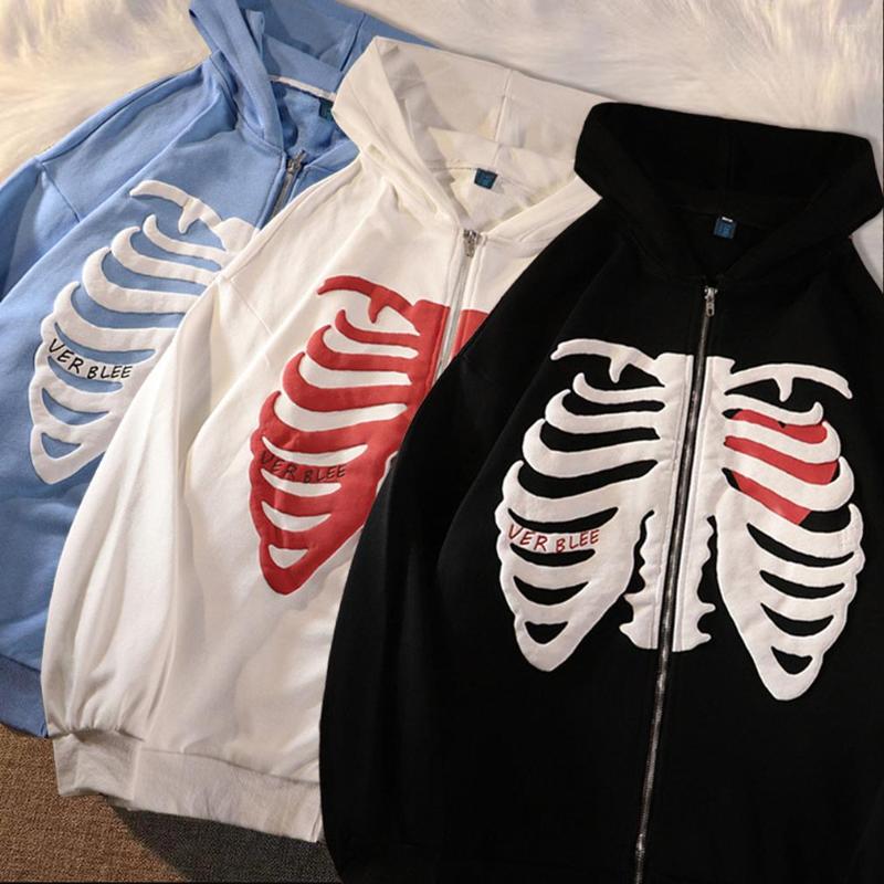 Women's Hoodies Loose Skull Print Goth Long Sleeve Jacket Women Hip Hop Harajuku Streetwear Zip-up Y2K Sweatshirt Coat Top 2022
Women's Hoodies Loose Skull Print Goth Long Sleeve Jacket Women Hip Hop Harajuku Streetwear Zip-up Y2K Sweatshirt Coat Top 2022