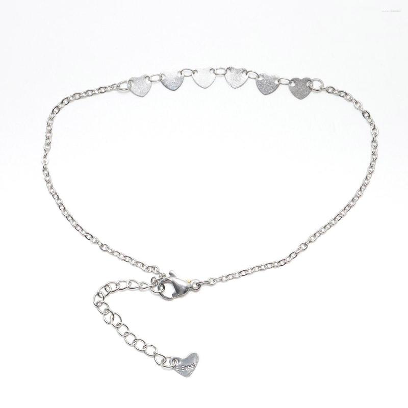 Anklets 304 Stainless Steel Anklet Silver Color Heart Shape Bracelets On The Leg Jewelry Gifts Summer Bareffot-chain 1 Piece
Anklets 304 Stainless Steel Anklet Silver Color Heart Shape Bracelets On The Leg Jewelry Gifts Summer Bareffot-chain 1 Piece