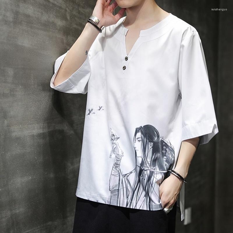 Ethnic Clothing Summer Printing Thin Short Sleeve Loose Large Size Tops Chinese Style T Shirt Men Linen Hanfu 5Xl Male Fashions KK3786
Ethnic Clothing Summer Printing Thin Short Sleeve Loose Large Size Tops Chinese Style T Shirt Men Linen Hanfu 5Xl Male Fashions KK3786