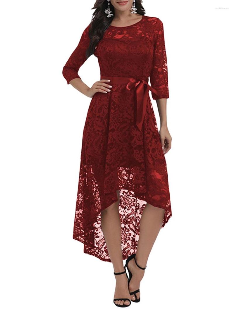 Casual Dresses Women Prom Dress Elegant Sheer Ball Gown With Floral Lace Belted For Cocktail Wedding Party, Wine red
Casual Dresses Women Prom Dress Elegant Sheer Ball Gown With Floral Lace Belted For Cocktail Wedding Party, Wine red