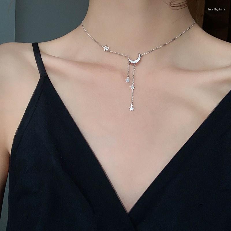 Choker 925 Sterling Silver Star Moon Simple Elegant Temperament Tassel Necklaces For Women Collares Wedding Jewelry Necklace
Choker 925 Sterling Silver Star Moon Simple Elegant Temperament Tassel Necklaces For Women Collares Wedding Jewelry Necklace