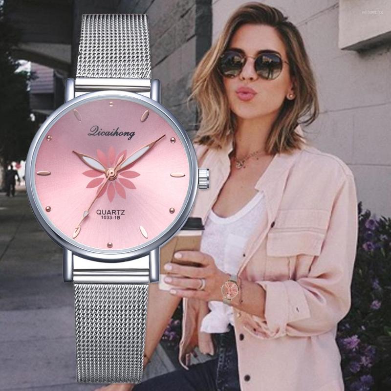 Wristwatches Watches For Women Luxury Silver Pink Dial Flowers Metal Ladies Bracelet Quartz Clock Wrist Watch, Blue
Wristwatches Watches For Women Luxury Silver Pink Dial Flowers Metal Ladies Bracelet Quartz Clock Wrist Watch, Blue