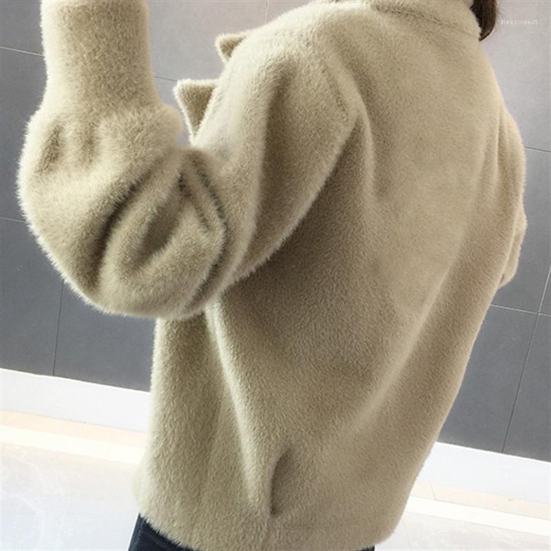 Women's Knits Winter 2022 Thick Faux Mink Cashmere Cardigan Women Short Sweater Korean 4 Color Loose Long Sleeve Knitted Jacket Coat Female, Black
Women's Knits Winter 2022 Thick Faux Mink Cashmere Cardigan Women Short Sweater Korean 4 Color Loose Long Sleeve Knitted Jacket Coat Female, Black