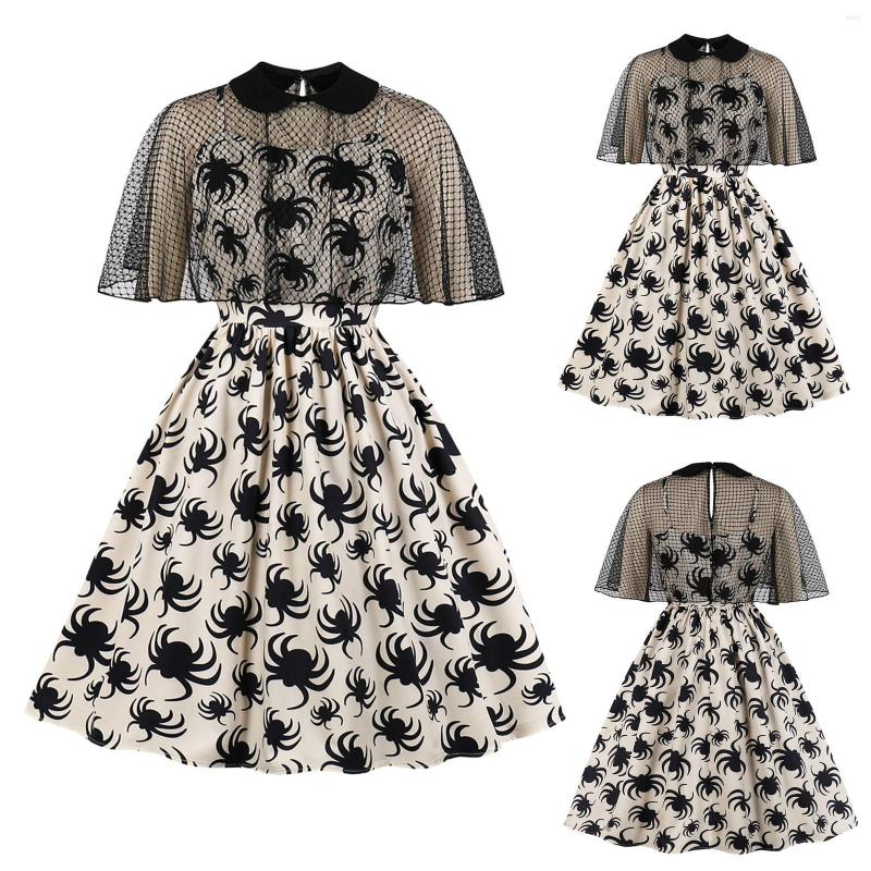 Casual Dresses Women Hallowmas Print Trim Swagger Skirt Round Collar Retro Dress Elegant Button Ruched Bandage Shirt Short Sleeve, Beige
Casual Dresses Women Hallowmas Print Trim Swagger Skirt Round Collar Retro Dress Elegant Button Ruched Bandage Shirt Short Sleeve, Beige