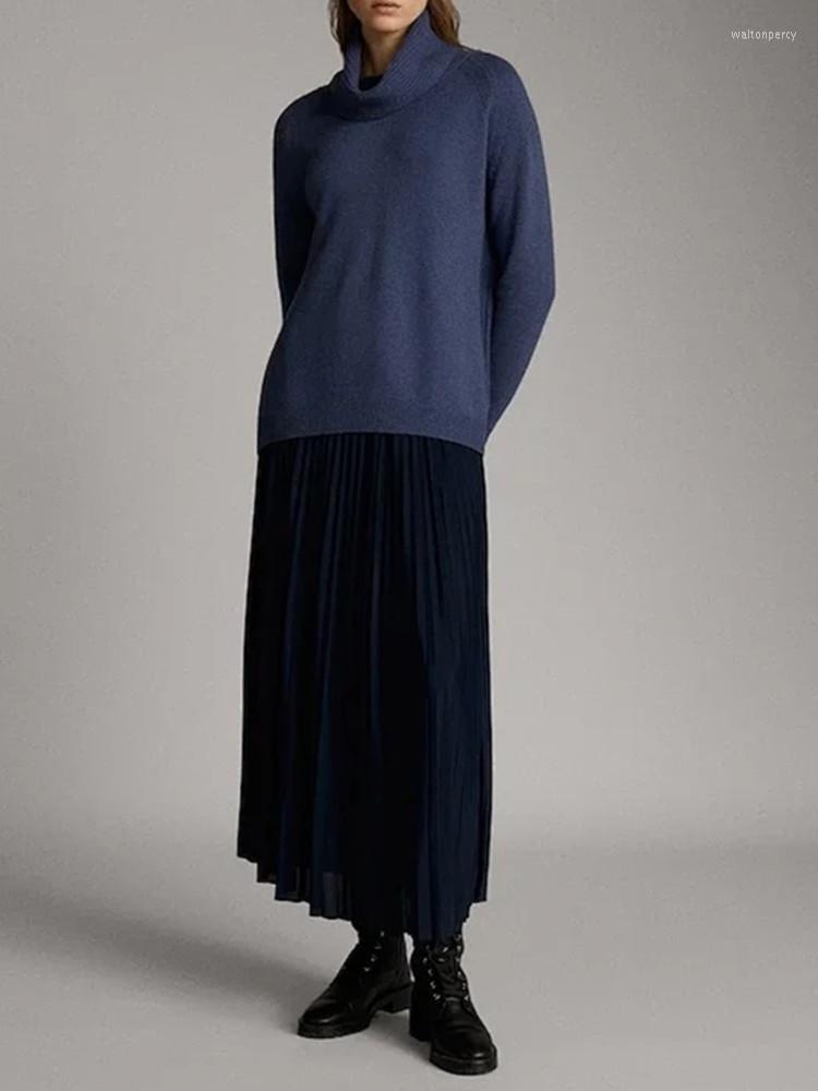 Women's Sweaters Women Turtleneck Knit Sweater Soild Color Long Sleeve Ladies Elegant Pullover Autumn Winter Female Jumper Knitwears, Blue
Women's Sweaters Women Turtleneck Knit Sweater Soild Color Long Sleeve Ladies Elegant Pullover Autumn Winter Female Jumper Knitwears, Blue