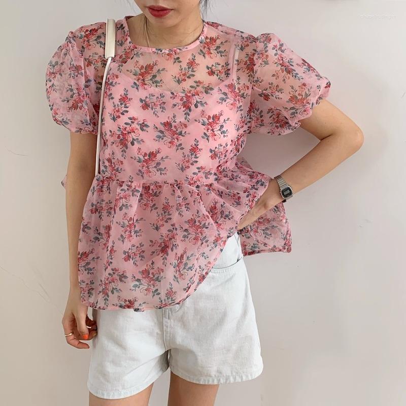 Women's T Shirts Fashion O Neck Lantern Sleeve Floral T-shirts Women Sweet Fresh Organza Tshirts Girls Retro Hem Ruffled Pink Tops Casual
Women's T Shirts Fashion O Neck Lantern Sleeve Floral T-shirts Women Sweet Fresh Organza Tshirts Girls Retro Hem Ruffled Pink Tops Casual