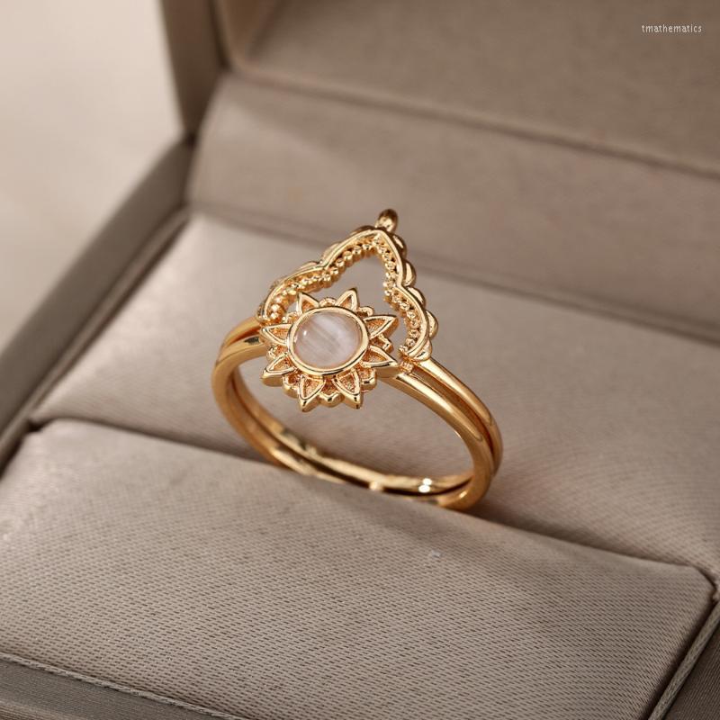 Cluster Rings Crown For Women Stainless Steel Gold Color Sun Opal Ring 2022 Trend Aesthetic Couple Jewelry Gift Bague FemmeCluster
Cluster Rings Crown For Women Stainless Steel Gold Color Sun Opal Ring 2022 Trend Aesthetic Couple Jewelry Gift Bague FemmeCluster