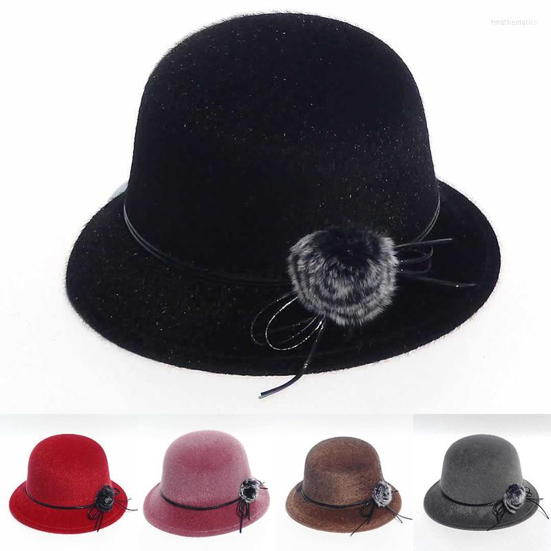 Berets Winter Hat Women's Cap Fedoras Women Elegant Vintage Wool Ball Ladies Dome Felt Jazz Bowler With Brim HatBerets BeretsBerets, Black
Berets Winter Hat Women's Cap Fedoras Women Elegant Vintage Wool Ball Ladies Dome Felt Jazz Bowler With Brim HatBerets BeretsBerets, Black