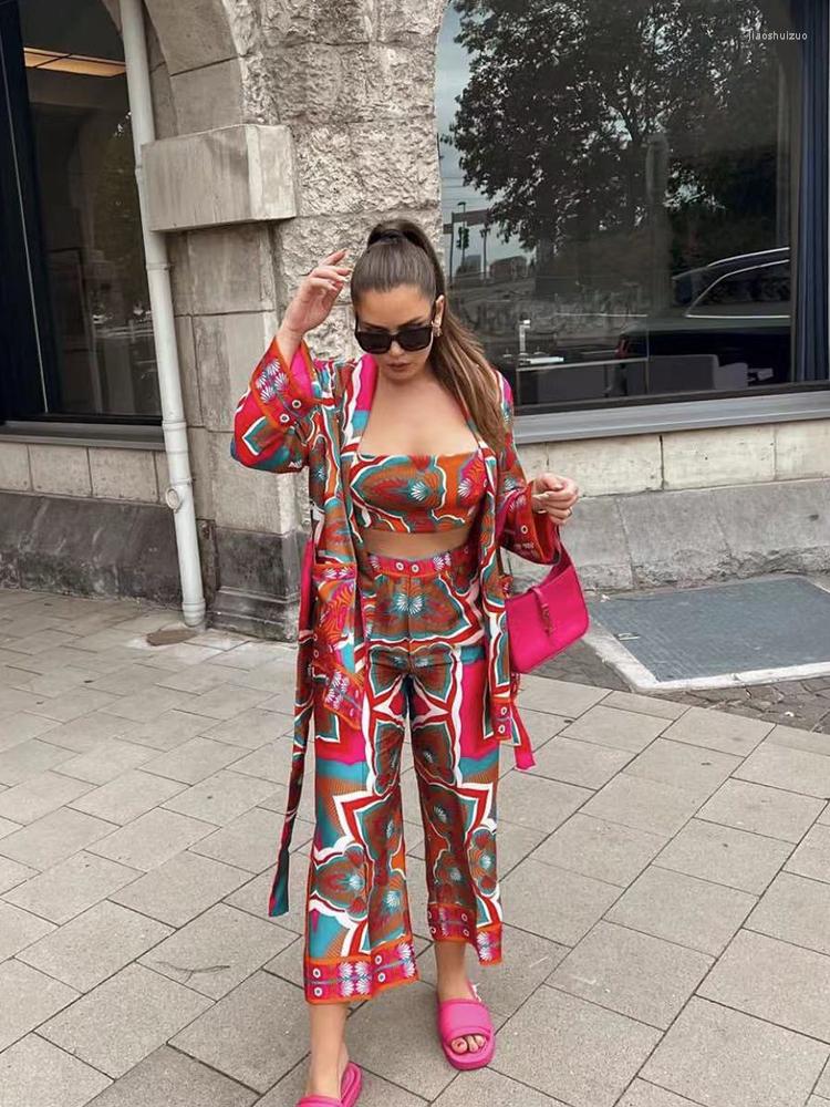 Women's Two Piece Pants ZACK RAIN Women Print Sling Top Shirt Jacket Straight Suit 2022 Ladies Vintage Set Vacation Boho Loose Female Chic
Women's Two Piece Pants ZACK RAIN Women Print Sling Top Shirt Jacket Straight Suit 2022 Ladies Vintage Set Vacation Boho Loose Female Chic