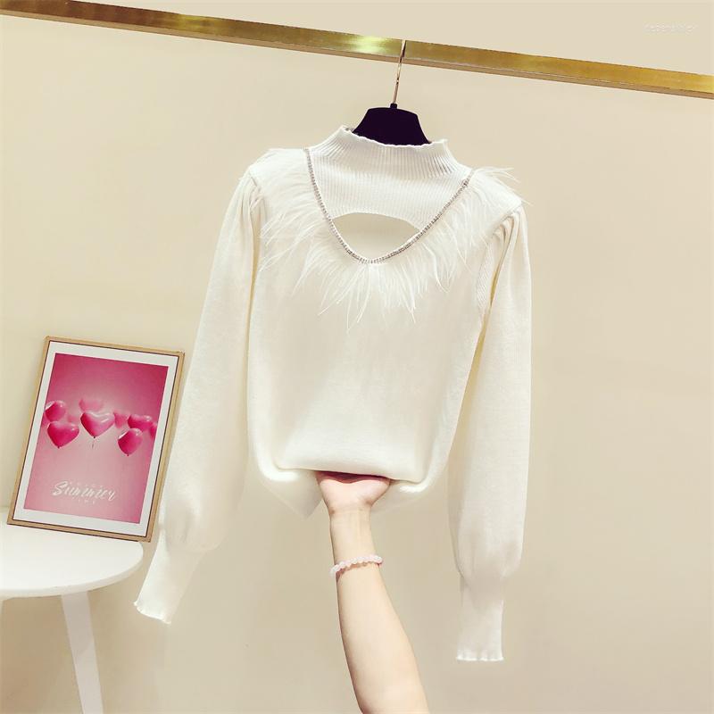 Women' Sweaters Sweet Spliced Feather V-neck Pullover Leisure Knitwear Autumn And Winter Elegant Sweater Girls Lady Slim Elastic Knit Shirt, White
Women' Sweaters Sweet Spliced Feather V-neck Pullover Leisure Knitwear Autumn And Winter Elegant Sweater Girls Lady Slim Elastic Knit Shirt, White