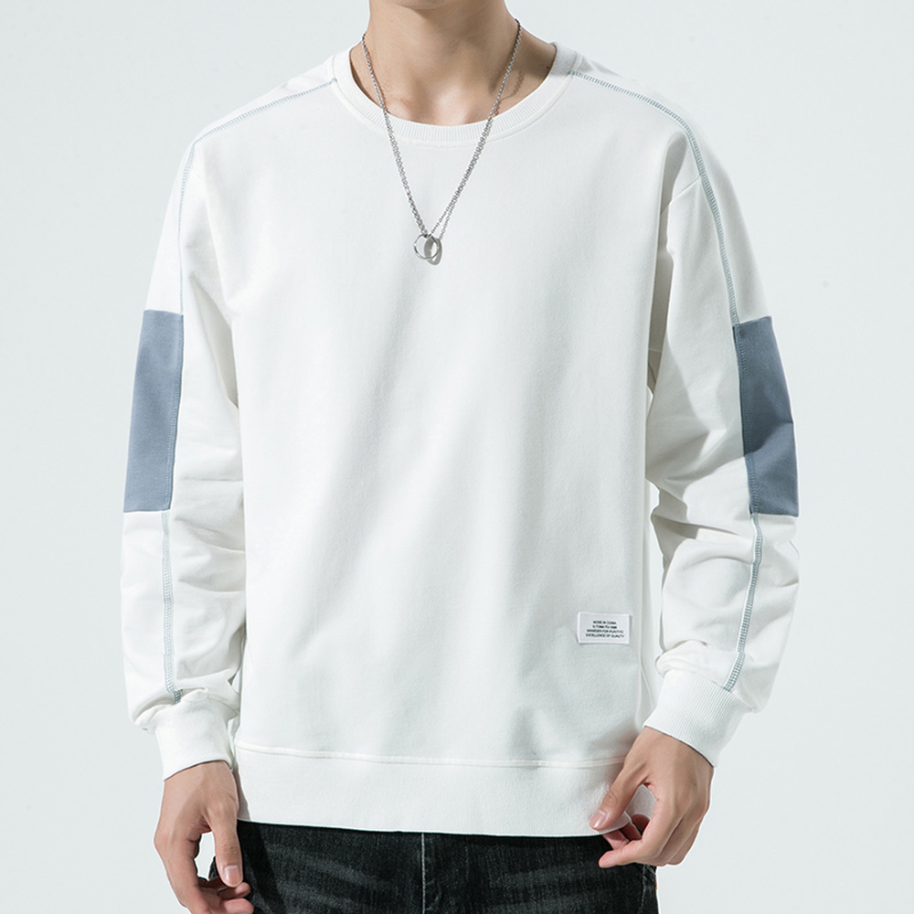 Crewneck Sweatshirt Men Fashion Long Sleeve Shirts Hip Hop Autumn Winter High Street Tops Men Solid Color No Hood, White
Crewneck Sweatshirt Men Fashion Long Sleeve Shirts Hip Hop Autumn Winter High Street Tops Men Solid Color No Hood, White