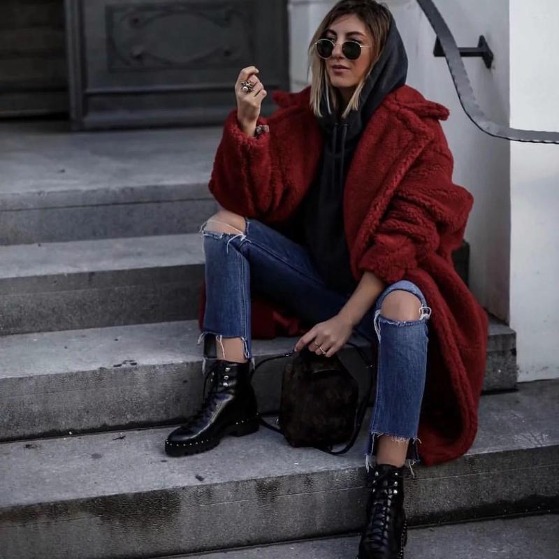 Women' Fur Women Long Jacket Coat Female Faux Soft Outwear Turn-Down Collar Plush Teddy Streetwear, Red
Women' Fur Women Long Jacket Coat Female Faux Soft Outwear Turn-Down Collar Plush Teddy Streetwear, Red