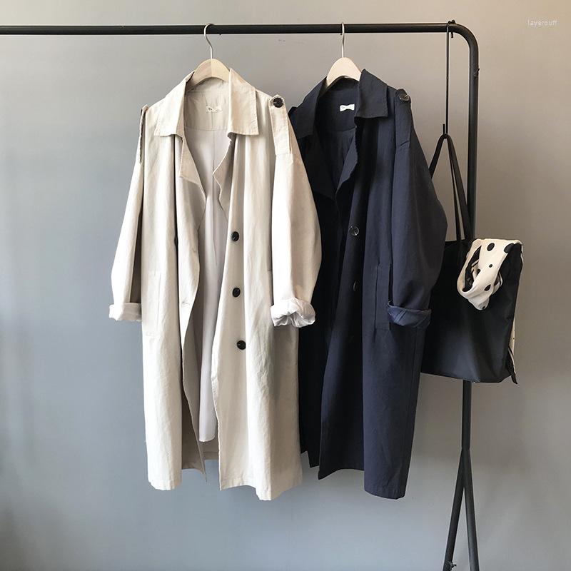 Women' Trench Coats Spring And Autumn Korean Version Of The Temperament Loose Solid Color Lapel Long-sleeved Coat Windbreaker Women, Beige
Women' Trench Coats Spring And Autumn Korean Version Of The Temperament Loose Solid Color Lapel Long-sleeved Coat Windbreaker Women, Beige