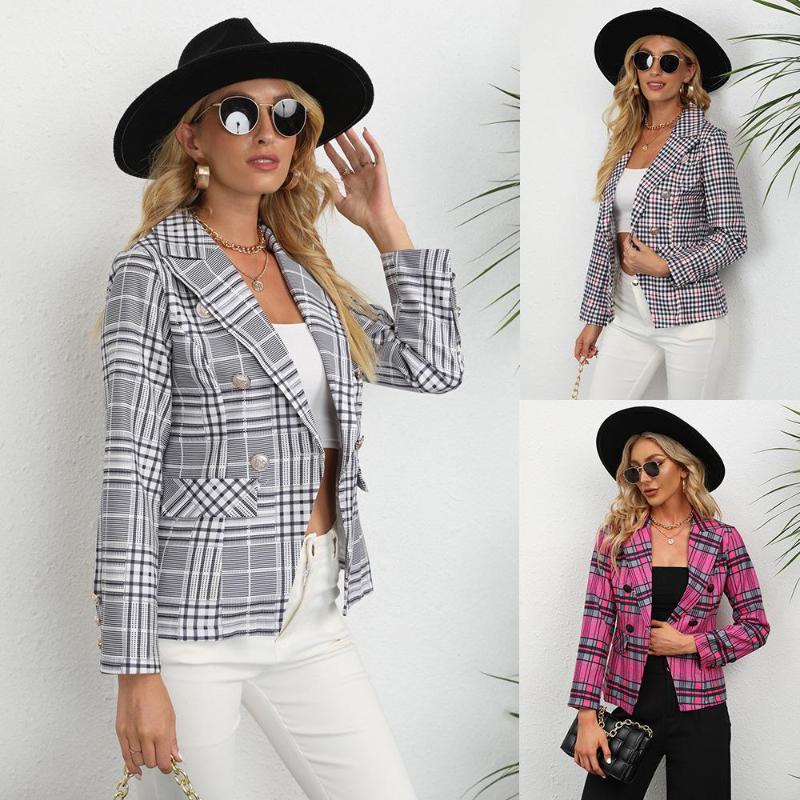 Women' Suits Blazer Women Autumn Cross-Border Women' Clothing Foreign Trade Fashion Plaid Printed Turn-down Collar Suit, Gray
Women' Suits Blazer Women Autumn Cross-Border Women' Clothing Foreign Trade Fashion Plaid Printed Turn-down Collar Suit, Gray