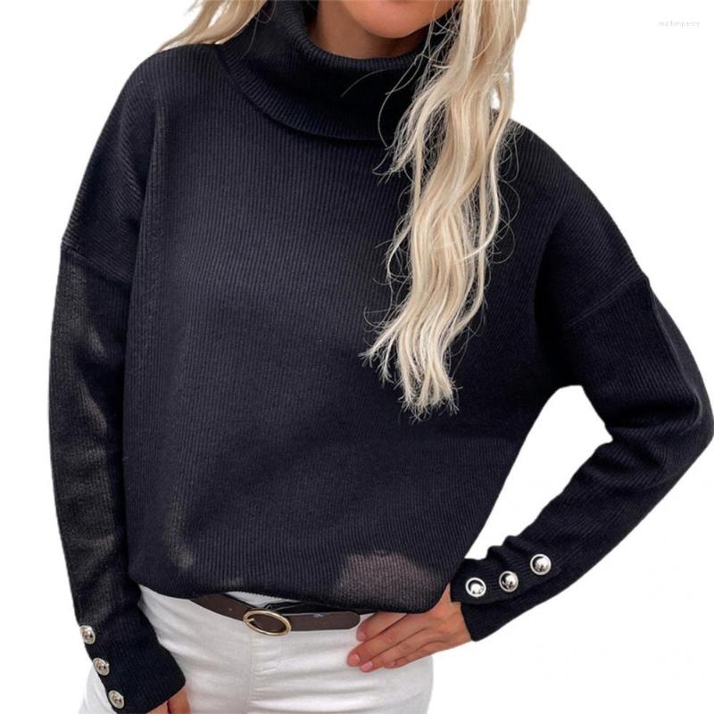 Women' Sweaters Skin-friendly All-matched Turtleneck Buttons Cuff Women Sweater Pullover For Home, Black
Women' Sweaters Skin-friendly All-matched Turtleneck Buttons Cuff Women Sweater Pullover For Home, Black
