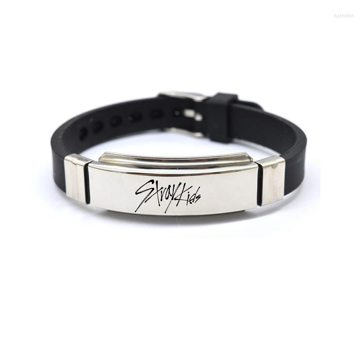 Charm Bracelets Letter Silicone Bracelet Bangle Stainless Steel Kpop Stray Kids Adjustable Korean Fashion Girls Gift Pulseras Mujer
Charm Bracelets Letter Silicone Bracelet Bangle Stainless Steel Kpop Stray Kids Adjustable Korean Fashion Girls Gift Pulseras Mujer