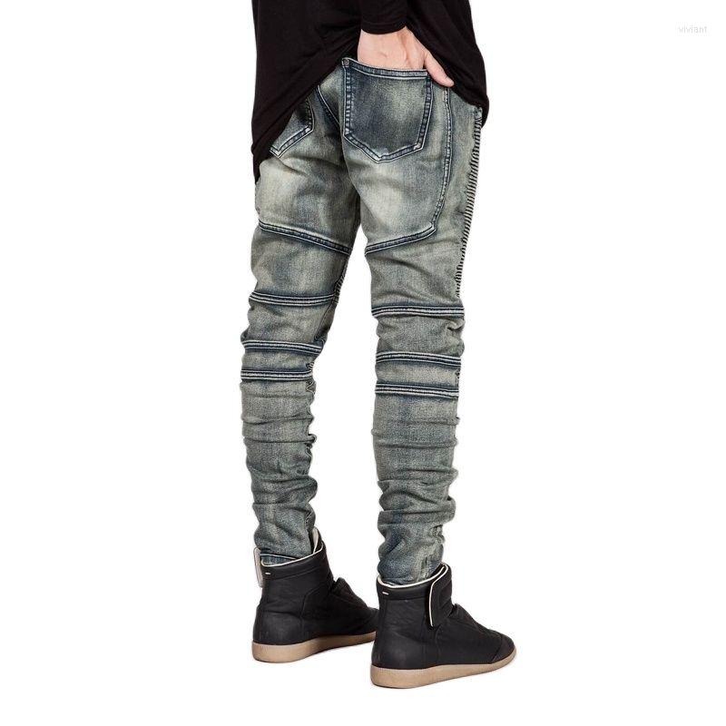 Men's Pants Denim Biker Trousers Trendy Brand Motorcycle Streetwear Wrinkled Slim Feet Elastic European And American Jeans, Black
Men's Pants Denim Biker Trousers Trendy Brand Motorcycle Streetwear Wrinkled Slim Feet Elastic European And American Jeans, Black