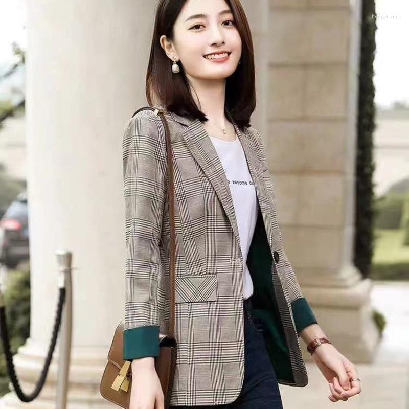 Women's Suits Women's Plaid Long-sleeved Blazers Fashion Business Casual Elegant Vintage Temperament Korean Coat Spring Autumn Top 2022, Plaid green cuffs
Women's Suits Women's Plaid Long-sleeved Blazers Fashion Business Casual Elegant Vintage Temperament Korean Coat Spring Autumn Top 2022, Plaid green cuffs