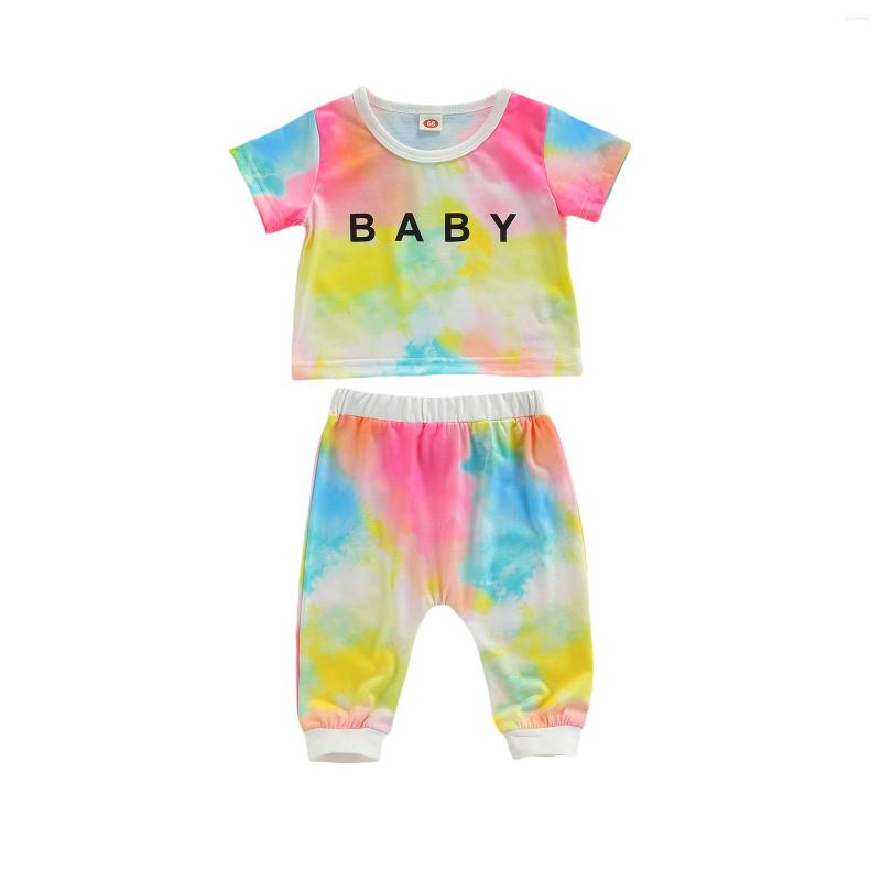 Clothing Sets Baby Girls Tie-dye Clothes Set Letter Print Short Sleeve O-neck T-shirt Elastic Waist Long Pants, Picture shown
Clothing Sets Baby Girls Tie-dye Clothes Set Letter Print Short Sleeve O-neck T-shirt Elastic Waist Long Pants, Picture shown