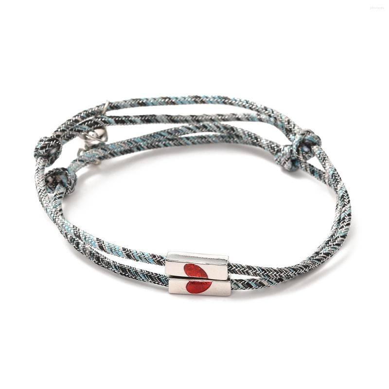 Link Bracelets Kissitty 2Sets Adjustable Heart Nylon Thread Cords With Magnetic Alloy Beads For Couple Jewelry Findings
Link Bracelets Kissitty 2Sets Adjustable Heart Nylon Thread Cords With Magnetic Alloy Beads For Couple Jewelry Findings