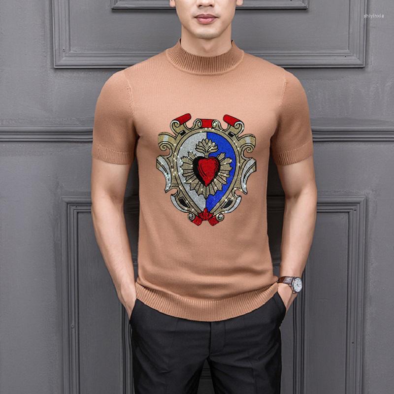 Men's T Shirts Street Fashion Pullover T-Shirt Knitting The Quality Sweater Diamond Crystal Shiny Male Short Sleeve Tops, As shown asian size
Men's T Shirts Street Fashion Pullover T-Shirt Knitting The Quality Sweater Diamond Crystal Shiny Male Short Sleeve Tops, As shown asian size