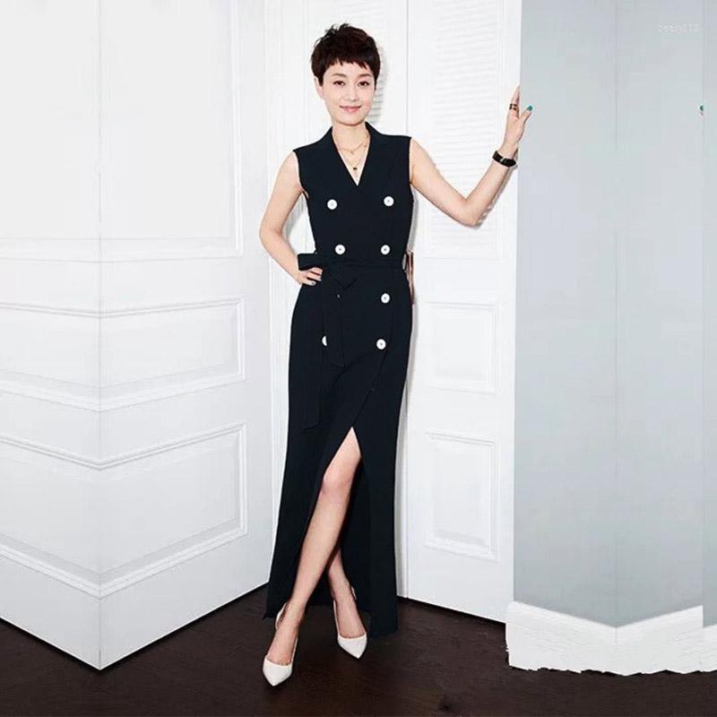 Women' Vests 2022 Autumn Casual Long Vest Women Black Double Breasted Coat Sleeveless
Women' Vests 2022 Autumn Casual Long Vest Women Black Double Breasted Coat Sleeveless