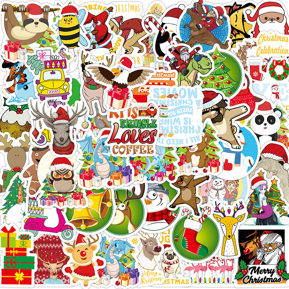 50Pcs Cartoon Christmas Graffiti Stickers Laptop Phone Luggage Guitar Diary Skateboard Decoration Sticker, Multi colors
50Pcs Cartoon Christmas Graffiti Stickers Laptop Phone Luggage Guitar Diary Skateboard Decoration Sticker, Multi colors
