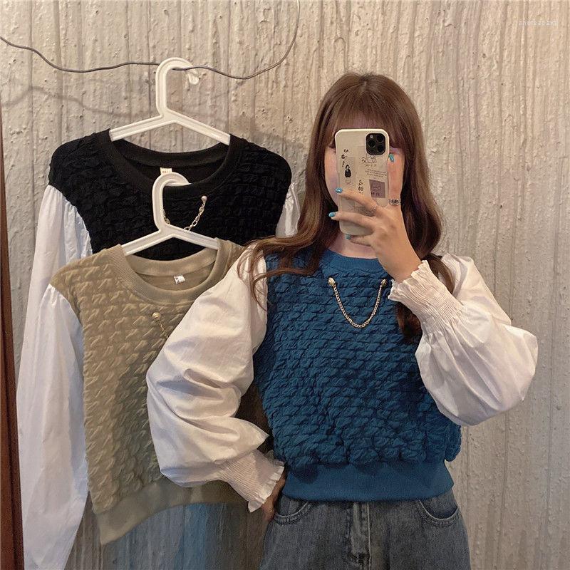 Women' Sweaters Woman Pullover Winter Knitting Stitching Shirt Female Style Puff Sleeve Top Femme Chandails, Black
Women' Sweaters Woman Pullover Winter Knitting Stitching Shirt Female Style Puff Sleeve Top Femme Chandails, Black