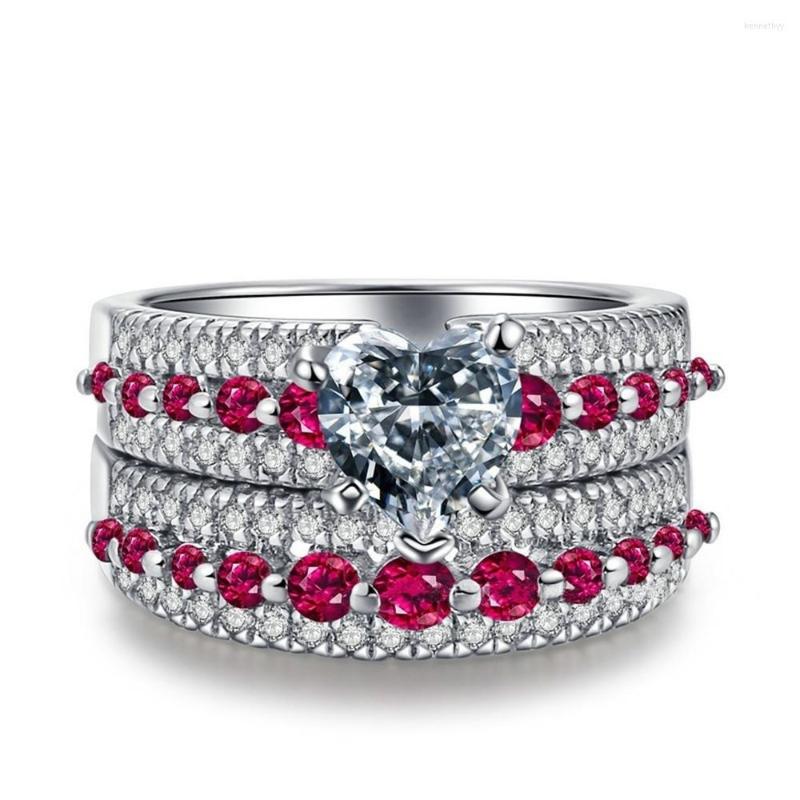 Wedding Rings MOONROCY Silver Color CZ Crystal Heart Pink Party Jewelry For Women Gift Drop Wholesale Hoperbole
Wedding Rings MOONROCY Silver Color CZ Crystal Heart Pink Party Jewelry For Women Gift Drop Wholesale Hoperbole