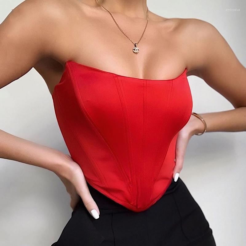 Women' Tanks 2022 Women Fashion Corset Crop Tops Tight Chest Wrap Vest Bustier Streetwear Y2k Sexy Sleeveless Off Shoulder Club Tank T, Pink 
Women' Tanks 2022 Women Fashion Corset Crop Tops Tight Chest Wrap Vest Bustier Streetwear Y2k Sexy Sleeveless Off Shoulder Club Tank T, Pink