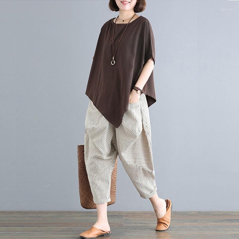 Women's Two Piece Pants Cotton And Linen Women Set Casual Vintage Loose Lady Batwing Sleeve Tops Striped Suits Summer Clothes 2022, Hei hei
Women's Two Piece Pants Cotton And Linen Women Set Casual Vintage Loose Lady Batwing Sleeve Tops Striped Suits Summer Clothes 2022, Hei hei