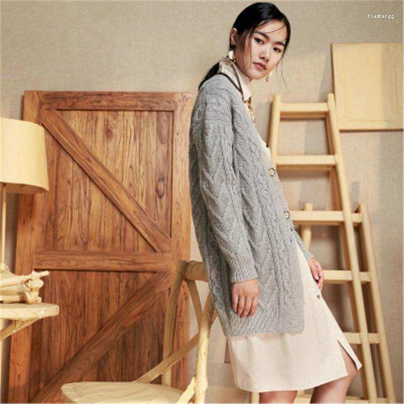 Women's Knits Arrival Hand Made Pure Wool Vneck Knit Women Streetwear Solid Loose Single Breasted Cardigan Sweater One&over Size, Black
Women's Knits Arrival Hand Made Pure Wool Vneck Knit Women Streetwear Solid Loose Single Breasted Cardigan Sweater One&over Size, Black