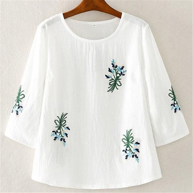 Women's Blouses Women's & Shirts Blouse Cotton Fashion Embroidery Top 3/4 Sleeve Blusas Ropa De Mujer, Blue
Women's Blouses Women's & Shirts Blouse Cotton Fashion Embroidery Top 3/4 Sleeve Blusas Ropa De Mujer, Blue