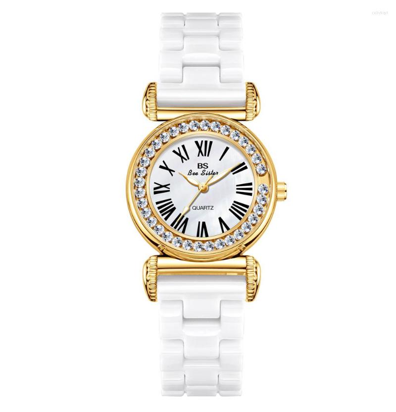 Wristwatches Simple Luxury Rhinestone Ceramic Strap Fashion Quartz Wrist Watch For Women's Waterproof Round Dial Clock Relogio Feminino, Gold
Wristwatches Simple Luxury Rhinestone Ceramic Strap Fashion Quartz Wrist Watch For Women's Waterproof Round Dial Clock Relogio Feminino, Gold