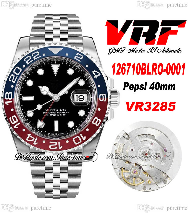 VRF GMT II Peipsi VR3285 Automatic Mens Watch 40mm Red Blue Ceramic Bezel Black Dial 904L JubileeSteel Diamonds Bracelet Super Edition Same Series Card Puretime C3, Customized warranty card
VRF GMT II Peipsi VR3285 Automatic Mens Watch 40mm Red Blue Ceramic Bezel Black Dial 904L JubileeSteel Diamonds Bracelet Super Edition Same Series Card Puretime C3, Customized warranty card