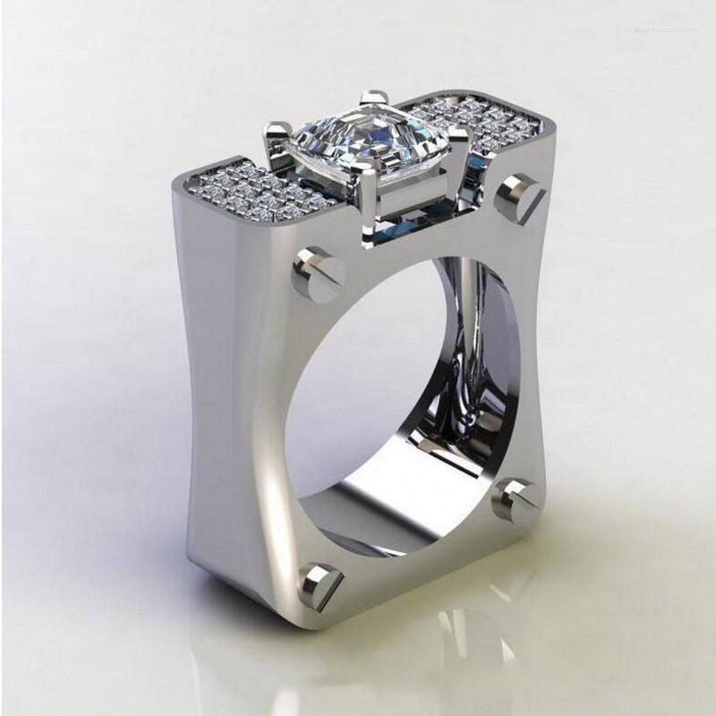 Wedding Rings Arrival Vintage Fashion Jewelry 925 Sterling Silver Princess Cut White Clear 5A Zirconia CZ Wide For Men Gift
Wedding Rings Arrival Vintage Fashion Jewelry 925 Sterling Silver Princess Cut White Clear 5A Zirconia CZ Wide For Men Gift