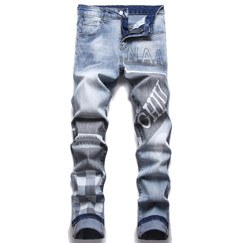 Slim Fit Stretch Blue Men's Jeans Spring Autumn Letter Print Vaqueros Fashion Straight Streetwear Casual Cotton Denim Pants, 3334
Slim Fit Stretch Blue Men's Jeans Spring Autumn Letter Print Vaqueros Fashion Straight Streetwear Casual Cotton Denim Pants, 3334
