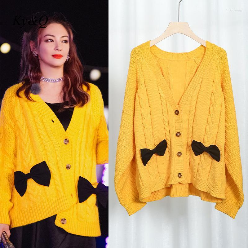 Women' Knits Autumn Winter Runway Yellow Loose Sweater Cardigan Bow Chic Sweet Temperament Women Lazy Gentle Knitted Coat Tops Women, Picture shown
Women' Knits Autumn Winter Runway Yellow Loose Sweater Cardigan Bow Chic Sweet Temperament Women Lazy Gentle Knitted Coat Tops Women, Picture shown