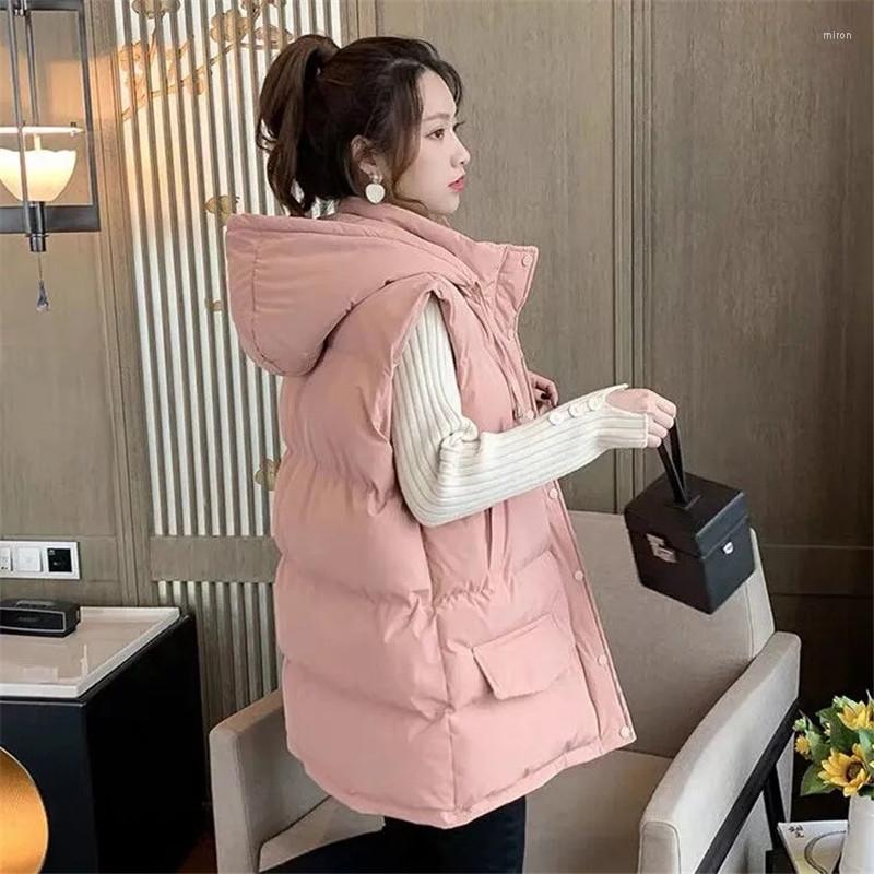 Women' Vests 2022 Winter Down Cotton Vest Women' Mid-length Padded Women Coat Loose Hooded Wild Sleeveless Jacket, Apricot
Women' Vests 2022 Winter Down Cotton Vest Women' Mid-length Padded Women Coat Loose Hooded Wild Sleeveless Jacket, Apricot