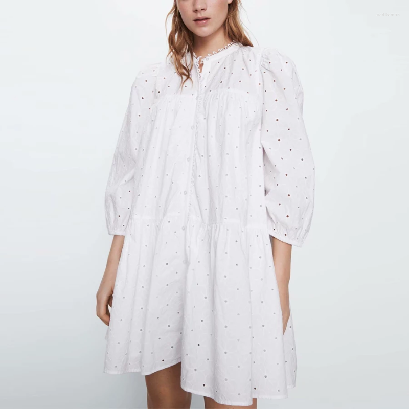 Casual Dresses Women Fashion Puff Long Sleeve White Cotton Lace Loose Mini Dress Floral Emidery Summer Ladies Boho Vestidos
Casual Dresses Women Fashion Puff Long Sleeve White Cotton Lace Loose Mini Dress Floral Emidery Summer Ladies Boho Vestidos