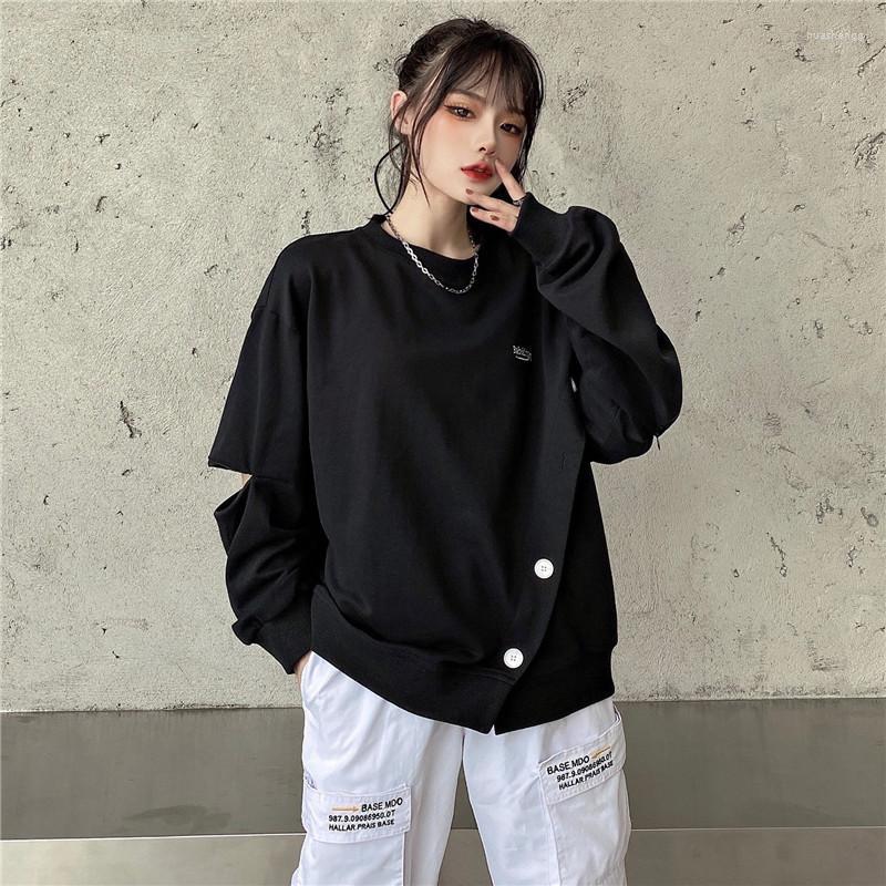 Women's Hoodies Autumn Harajuku Style Design Sense Oblique Buckle Zipper Opening Long-sleeved Sweatshirt Women Hoodless Round Neck, Black
Women's Hoodies Autumn Harajuku Style Design Sense Oblique Buckle Zipper Opening Long-sleeved Sweatshirt Women Hoodless Round Neck, Black