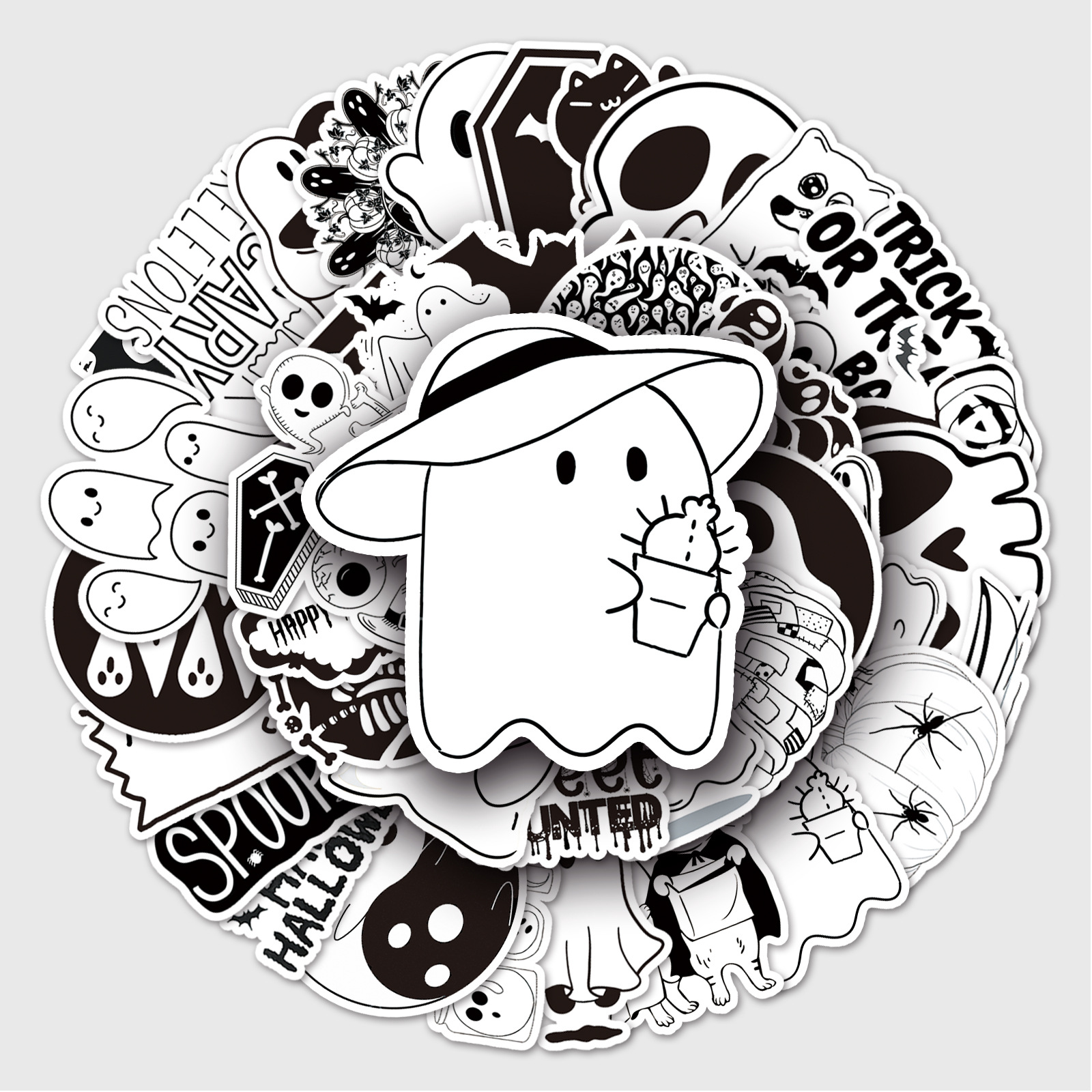 50Pcs Halloween cute ghost Stickers black and white Vinyl Waterproof Sticker for Laptop Funny Sticker Kids Teens Adult, Multi colors
50Pcs Halloween cute ghost Stickers black and white Vinyl Waterproof Sticker for Laptop Funny Sticker Kids Teens Adult, Multi colors