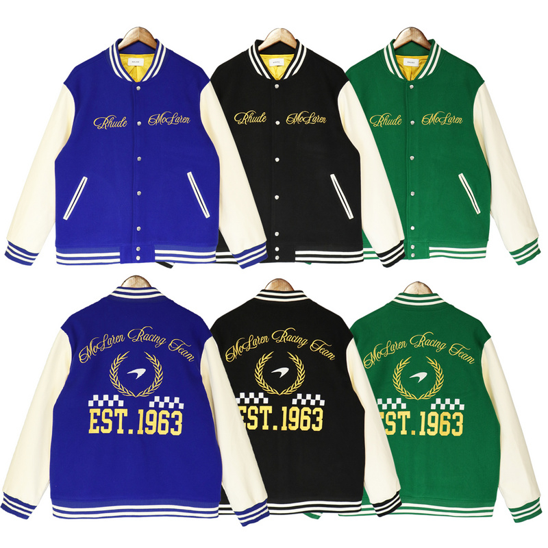 2FW Bomb Coats Men Women Top-Quality Embroidery Baseball Jacket Floral Ebroidery Badge Woolen Bomber Coats
2FW Bomb Coats Men Women Top-Quality Embroidery Baseball Jacket Floral Ebroidery Badge Woolen Bomber Coats