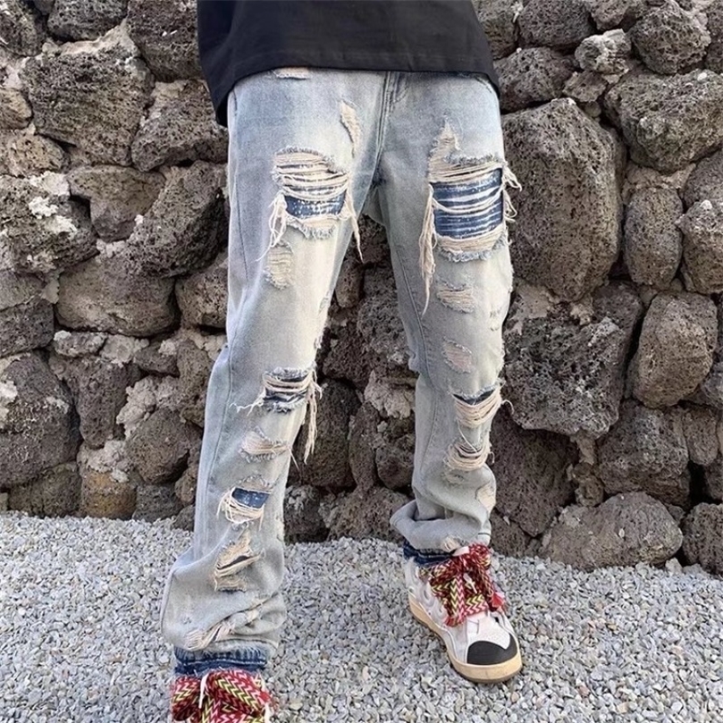 Mens Jeans High Street Hole Ripped Vintage Men Hip Hop Baggy Jeans Trousers Punk Distressed Retro Washed Straight Denim Pants Pantalon 220930, Blue
Mens Jeans High Street Hole Ripped Vintage Men Hip Hop Baggy Jeans Trousers Punk Distressed Retro Washed Straight Denim Pants Pantalon 220930, Blue