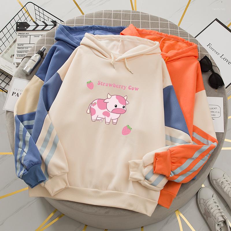 Women's Hoodies Korean Cute Hoodie Strawberry Cow Kawaii Sweatshirt For Women Plus Size Full Sleeve Top Vintage Patchwork Jacket Pullovers, Blue
Women's Hoodies Korean Cute Hoodie Strawberry Cow Kawaii Sweatshirt For Women Plus Size Full Sleeve Top Vintage Patchwork Jacket Pullovers, Blue