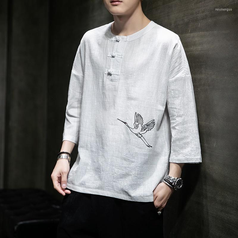 Ethnic Clothing Linen Men Print Chinese Top Retro Summer Short Sleeve Tang Suit Casual Tunic China Style Traditional Hanfu Shirts
Ethnic Clothing Linen Men Print Chinese Top Retro Summer Short Sleeve Tang Suit Casual Tunic China Style Traditional Hanfu Shirts