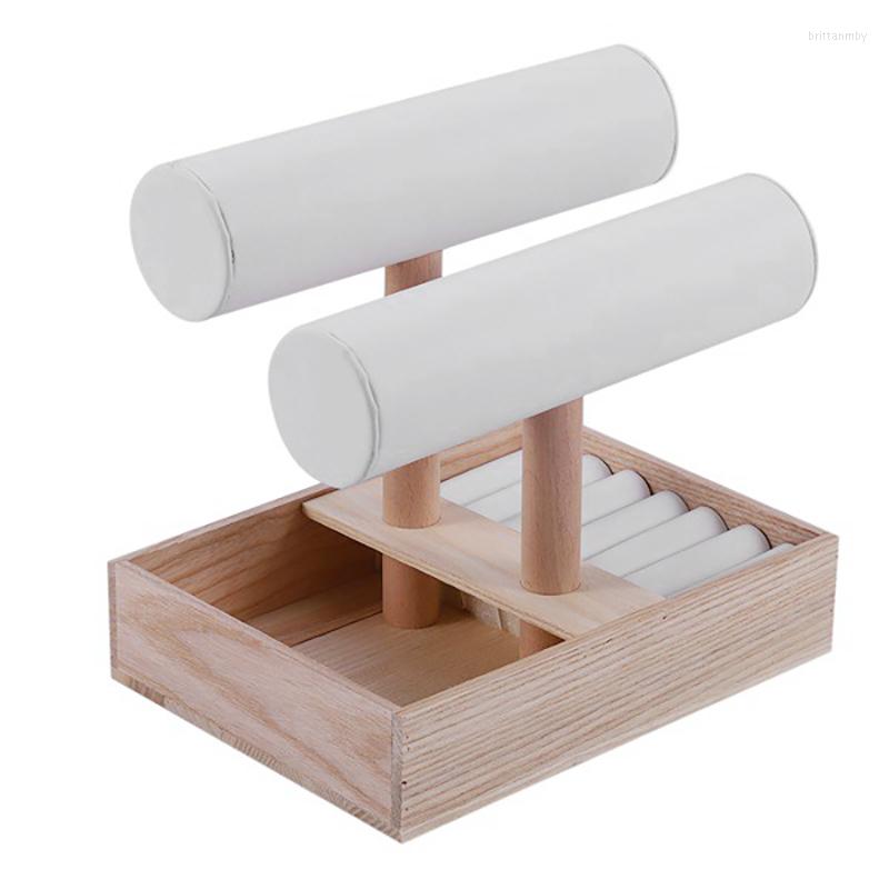 Jewelry Pouches 2 Layer T-Bar Bracelet Watch Stand Display Tray Rack Organizer With Wood
Jewelry Pouches 2 Layer T-Bar Bracelet Watch Stand Display Tray Rack Organizer With Wood